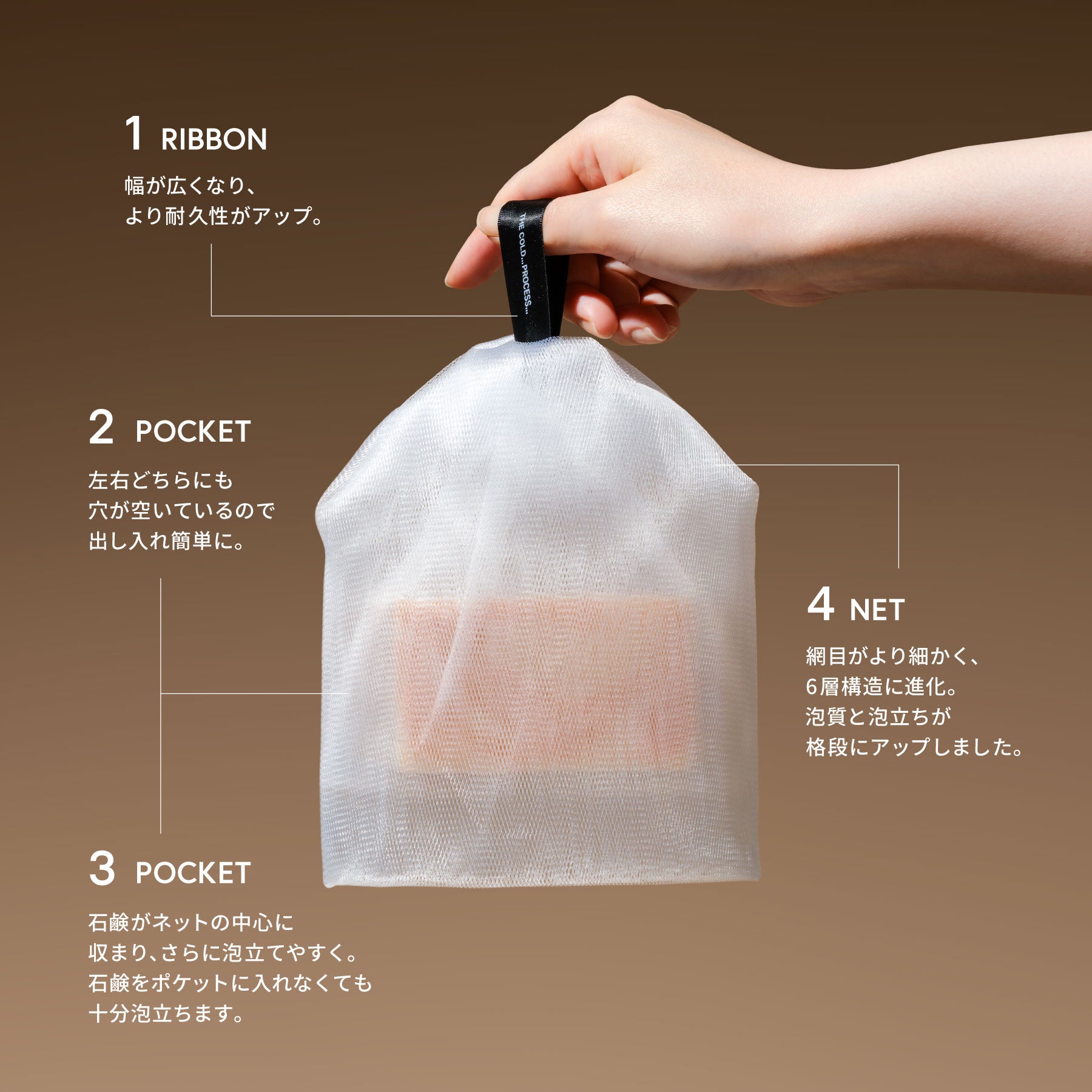 6層泡立てネット(ポケット付き)