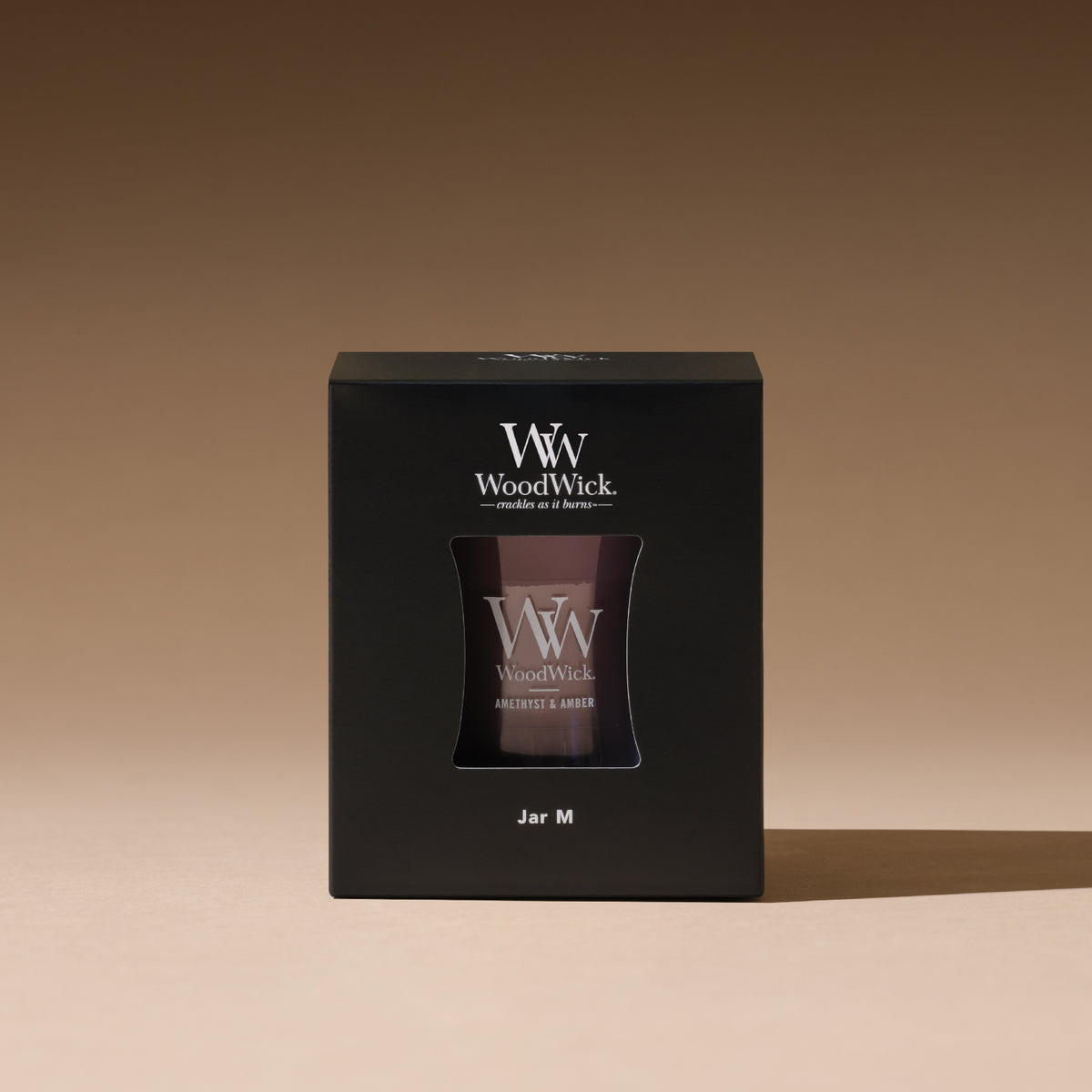 【正規輸入品】Wood Wick ジャーキャンドル　アメジスト&amp;アンバー M（単品）