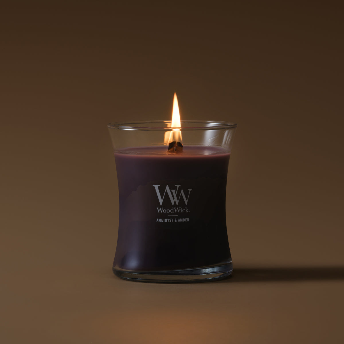 【正規輸入品】Wood Wick ジャーキャンドル　アメジスト&amp;アンバー M（単品）